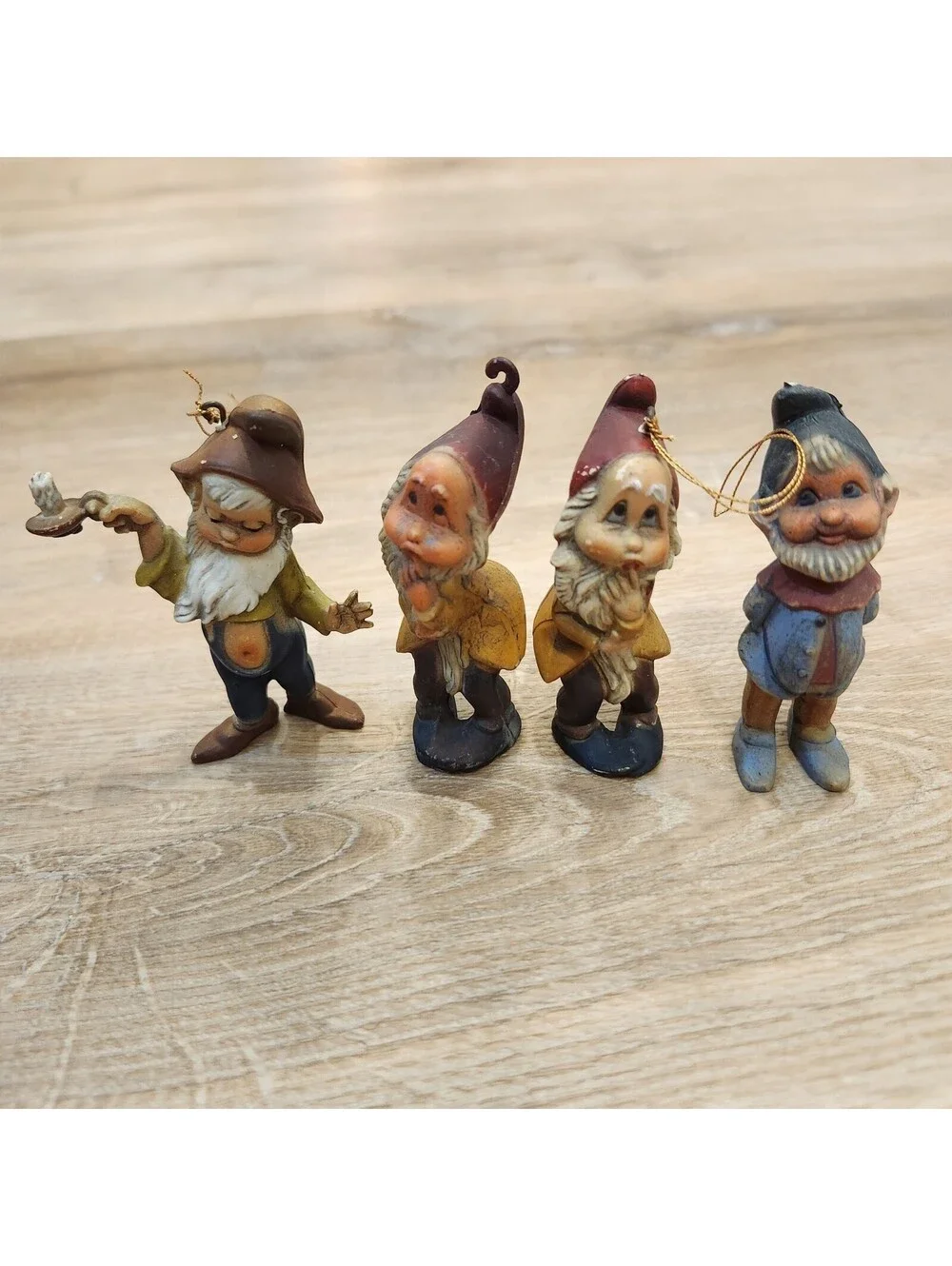 Vintage Macau Elf Holding Candle Dwarf Gnome Pixie Christmas Figurine Ornament